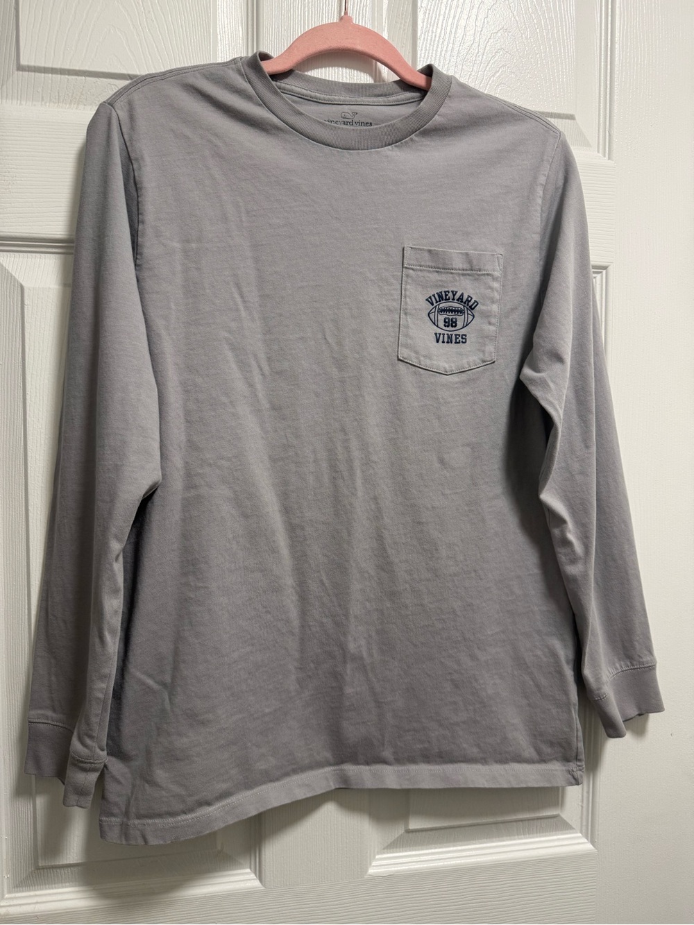 Vineyard Vines Boy’s Long-Sleeve Pocket Tee - Light Gray XL 18